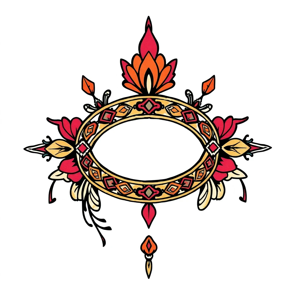 Tatouage anneau en style néo-traditionnel, design généré par IA