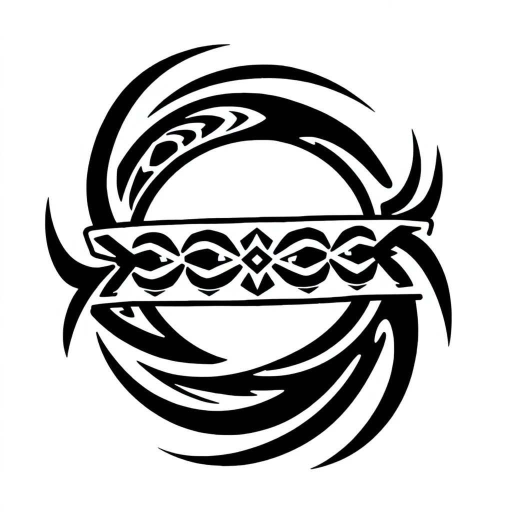 Tatouage anneau en style tribal, design généré par IA