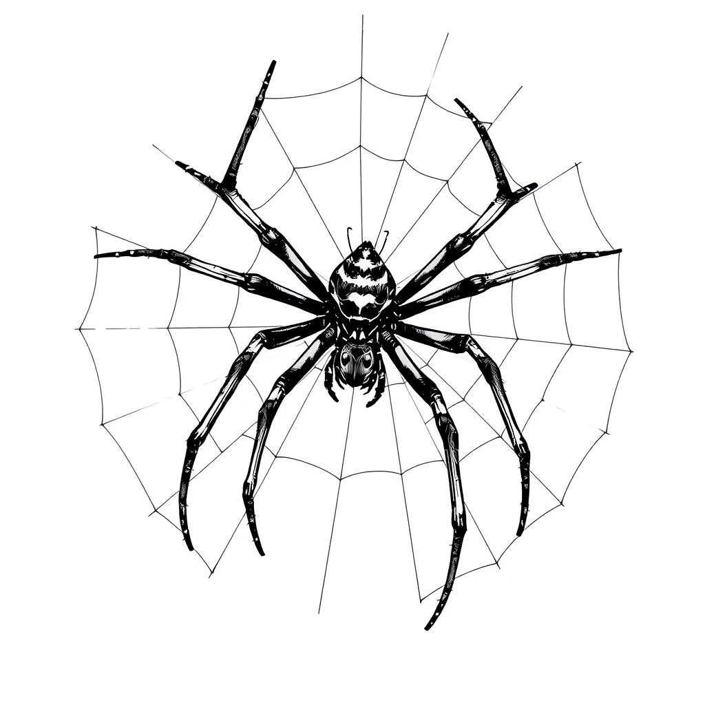 Tatouage araignee en style blackwork