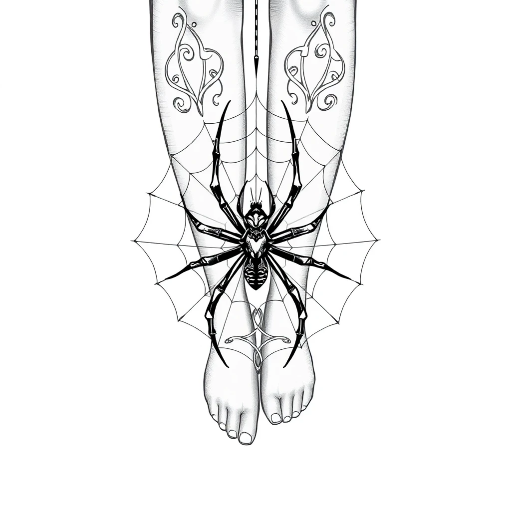 Tatouage araignée en style celtique, design généré par IA