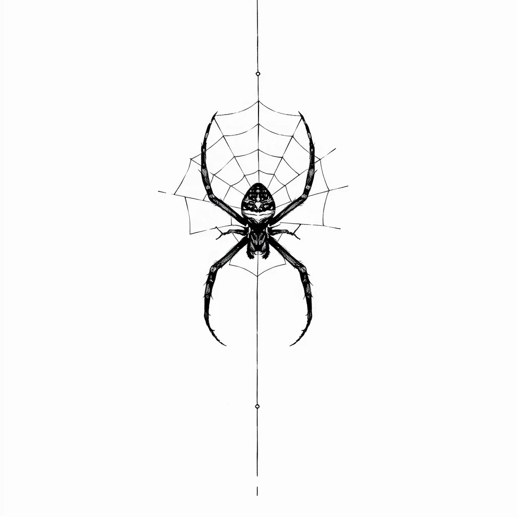 Tatouage araignee en style minimaliste