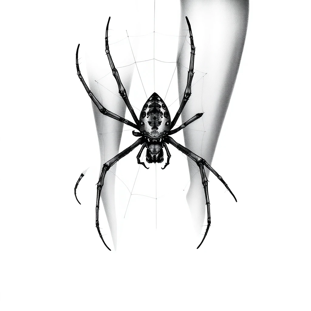 Tatouage araignée en style réaliste, design généré par IA