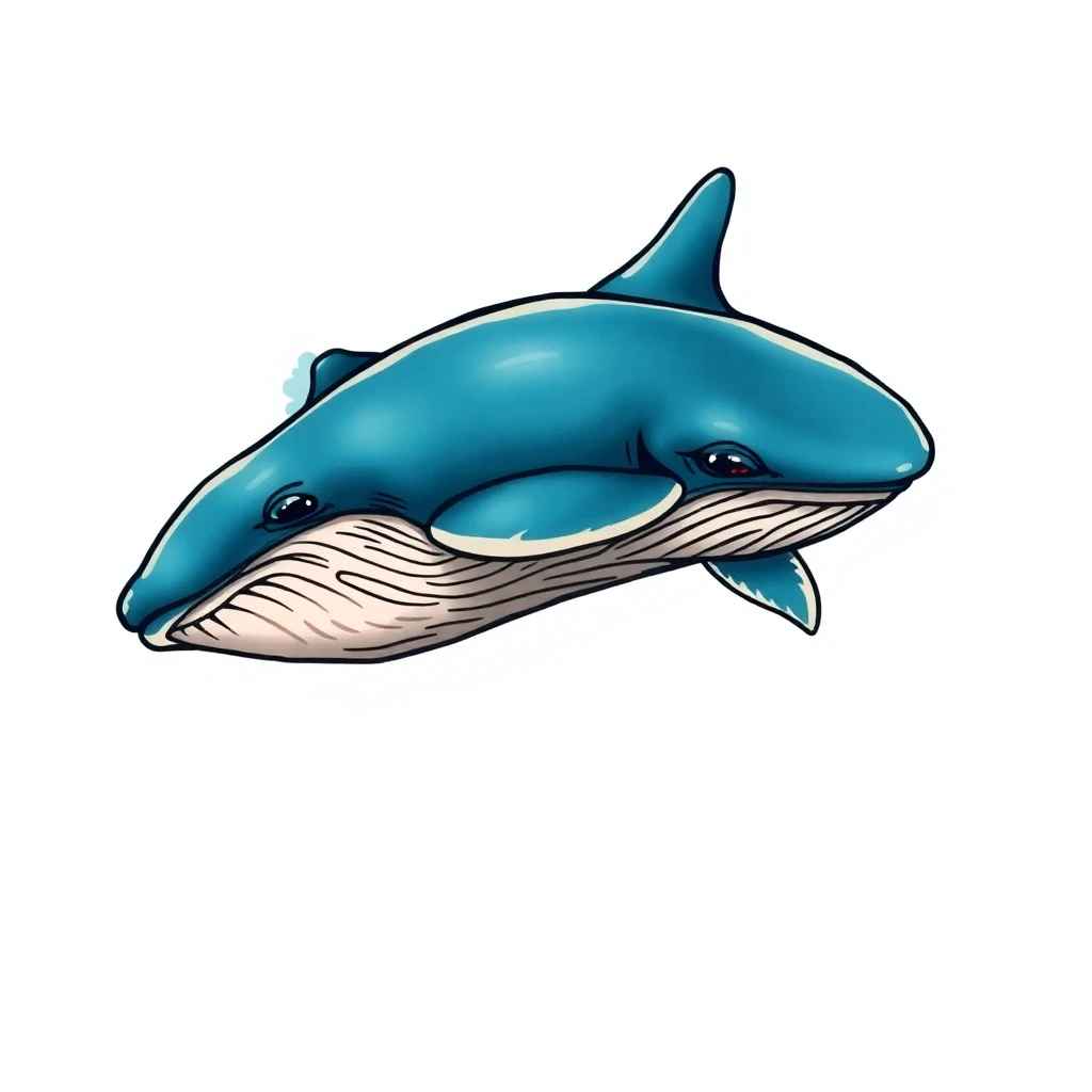 Tatouage baleine en style anime, design généré par IA