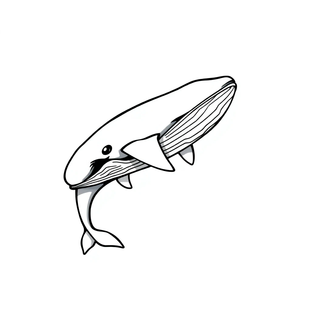 Tatouage baleine en style cartoon, design généré par IA