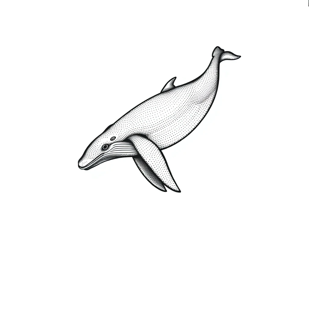 Tatouage baleine en style dotwork