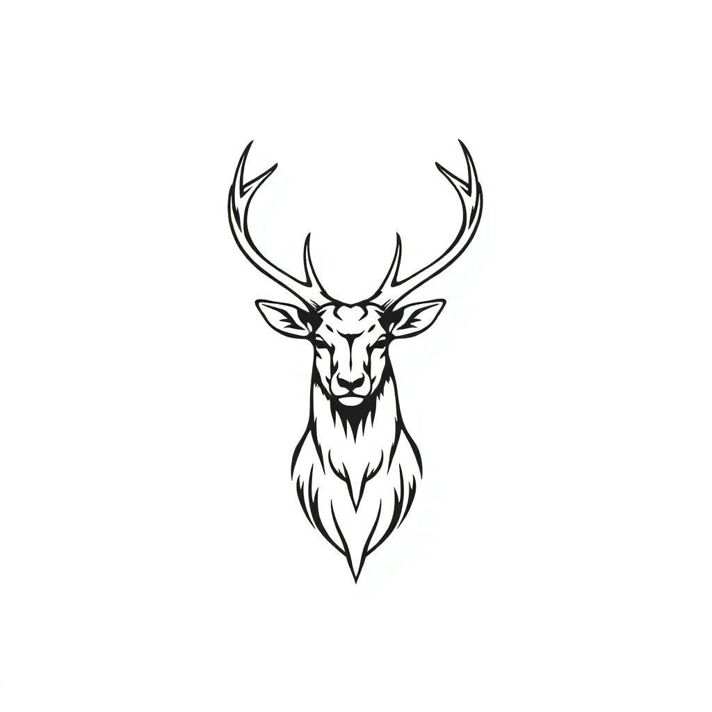 Idée de tatouage cerf en style minimaliste, adaptable au avant-bras