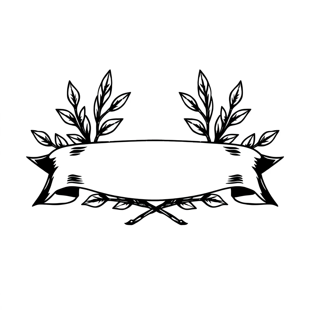 Ruban et laurier pour une citation, design généré avec Tatua