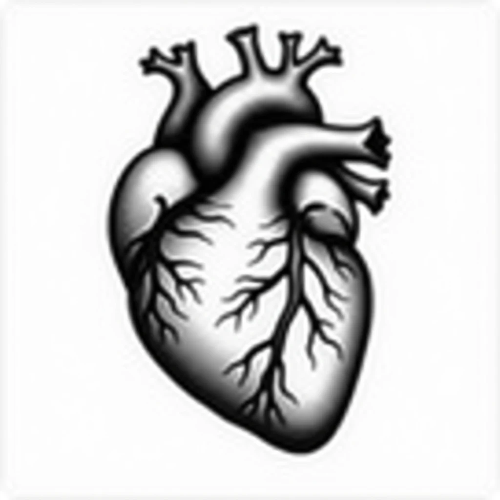 Idée de tatouage coeur en style dotwork, adaptable au aisselle