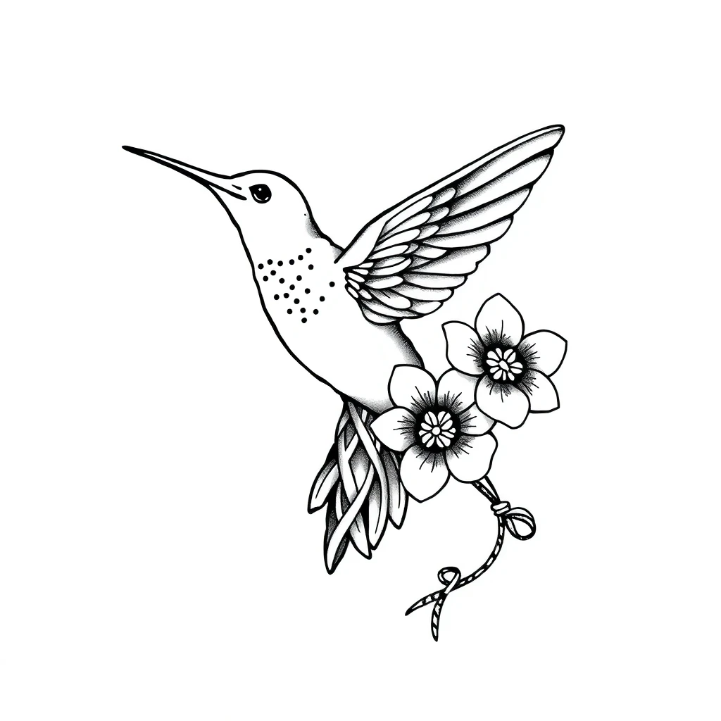 Tatouage colibri en style celtique, design généré par IA