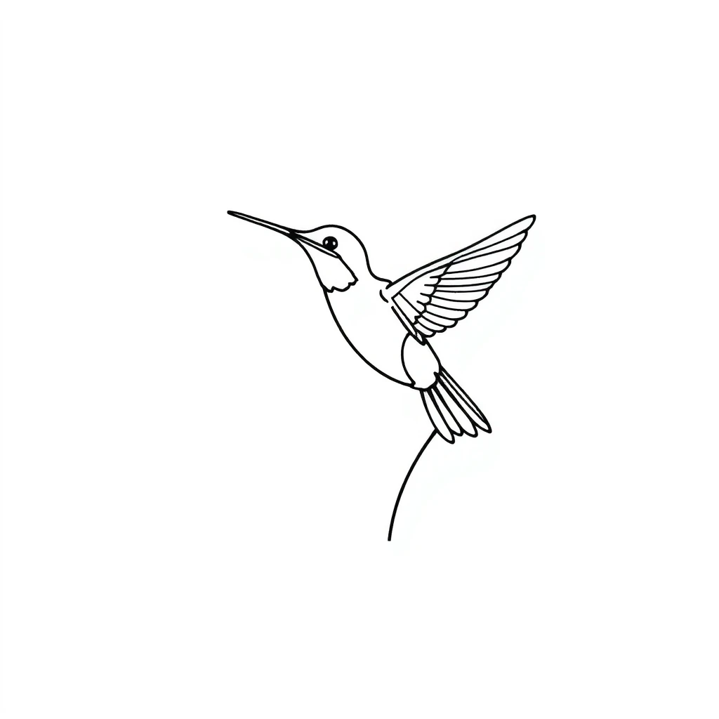 Tatouage colibri en style minimaliste