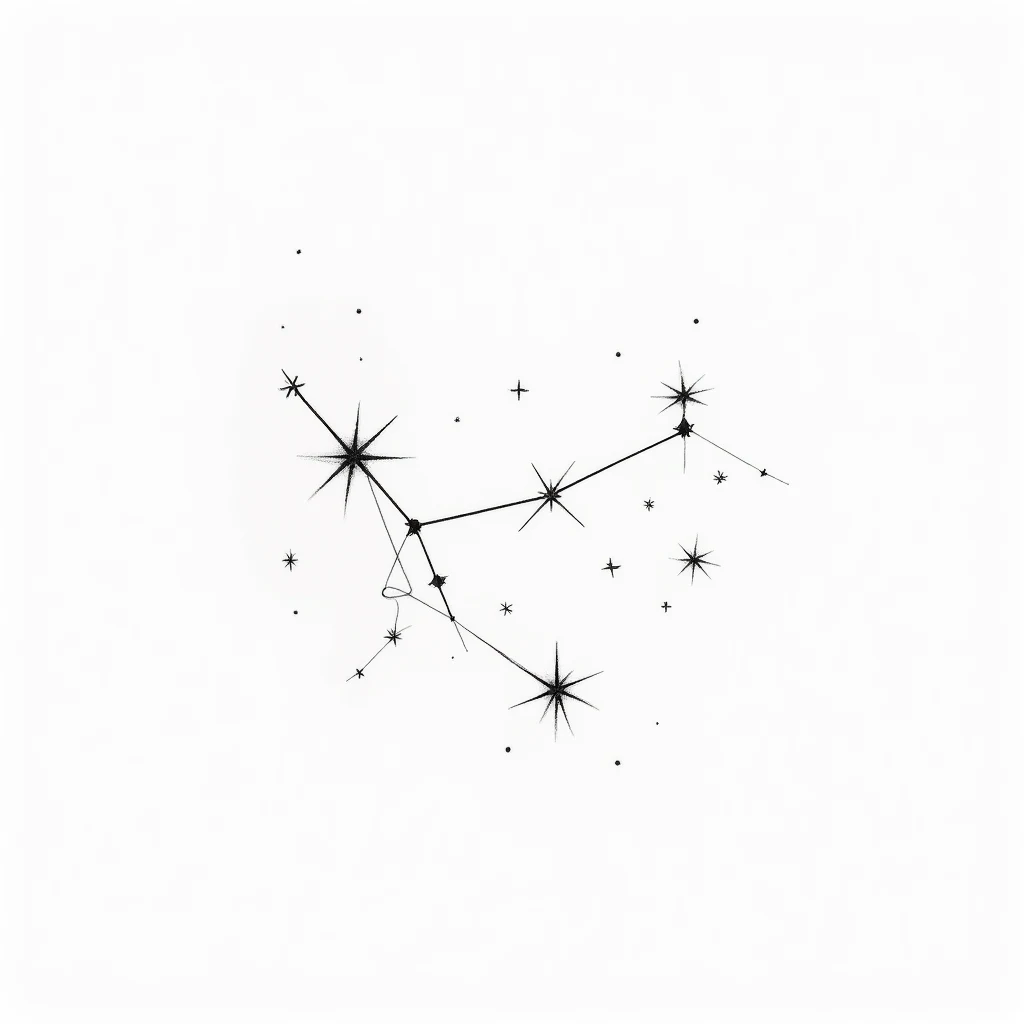 Tatouage constellation en style minimaliste
