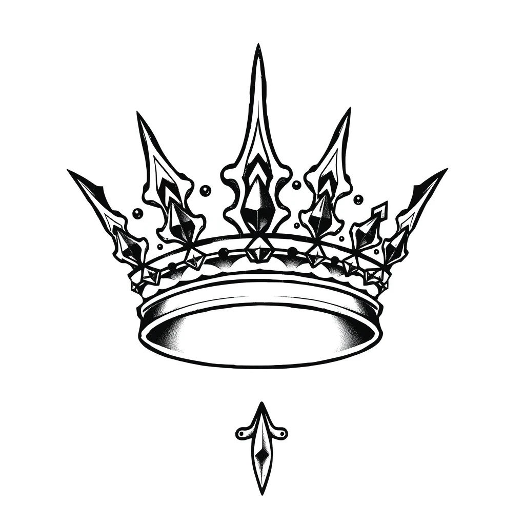 Tatouage couronne en style blackwork