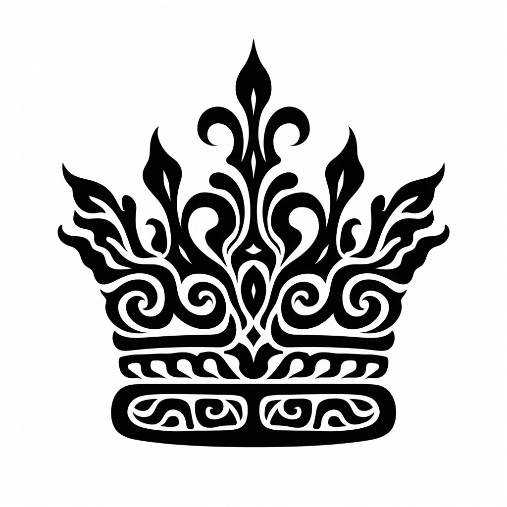 Tatouage couronne en style maori, design généré par IA