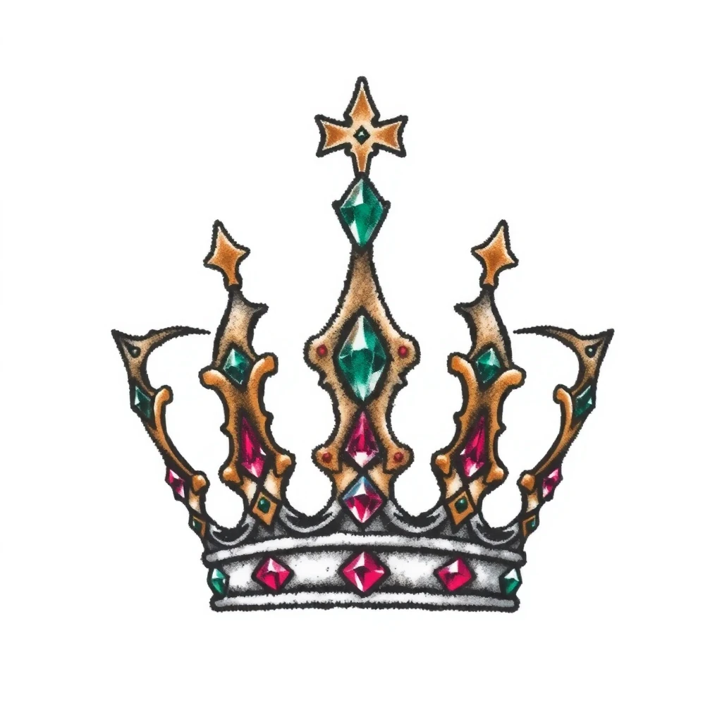 Tatouage couronne en style micro-réalisme, design généré par IA