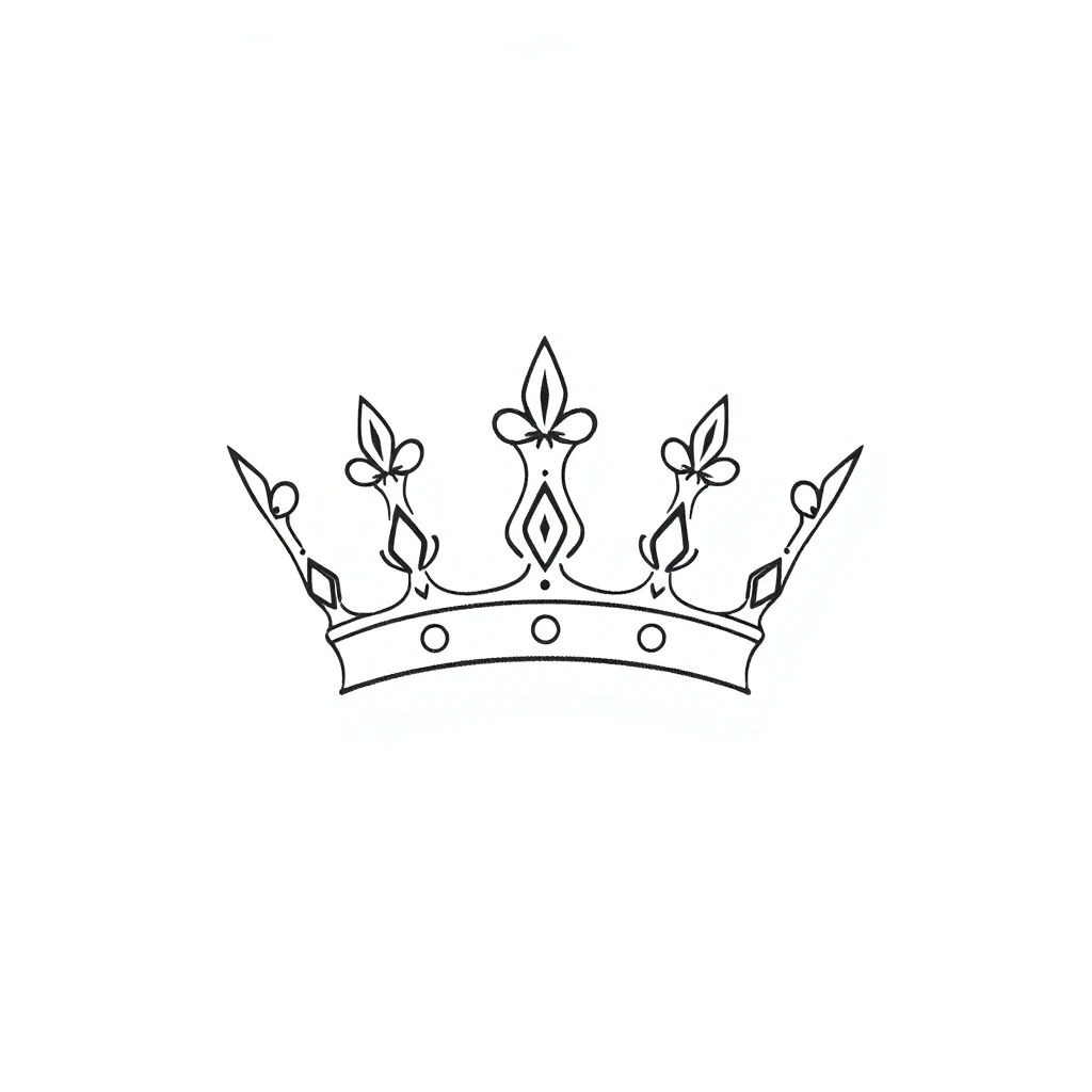 Tatouage couronne en style minimaliste
