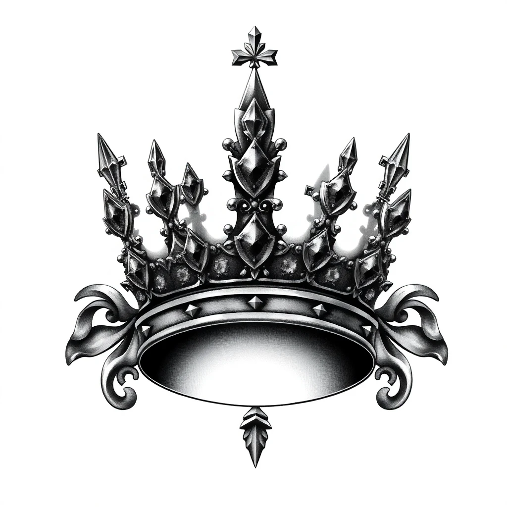 Tatouage couronne en style réaliste, design généré par IA