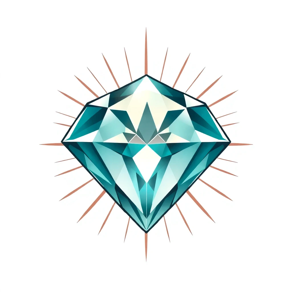 Tatouage diamant en style anime, design généré par IA