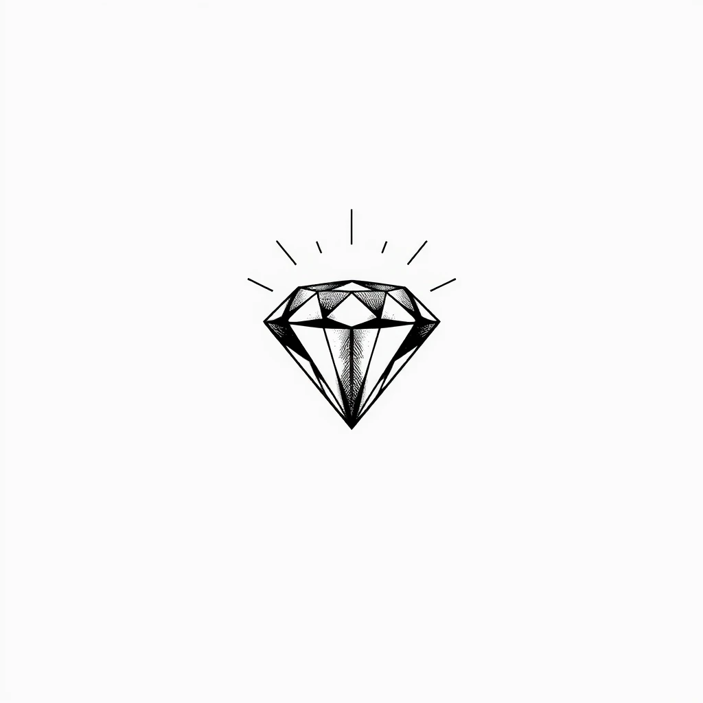 Tatouage diamant en style minimaliste