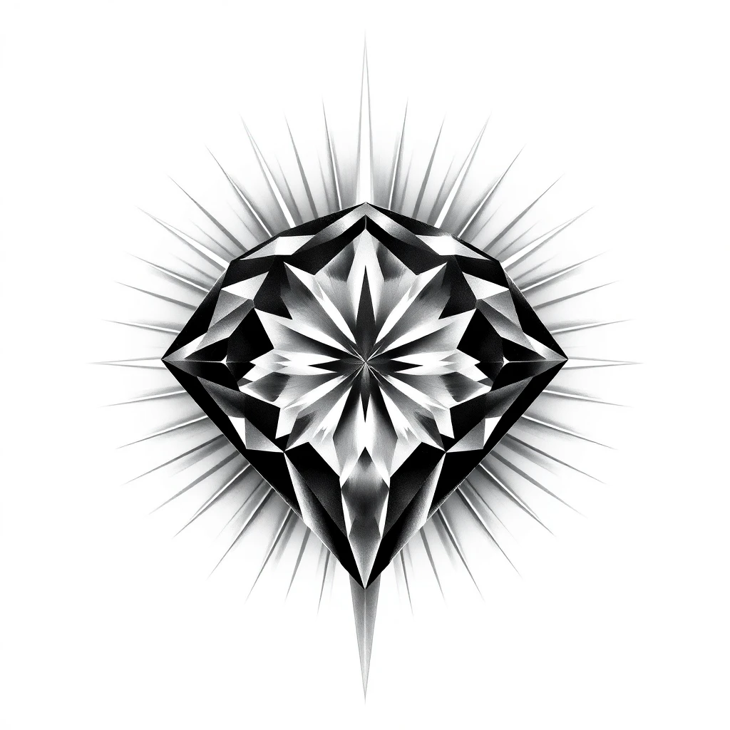 Tatouage diamant en style réaliste, design généré par IA