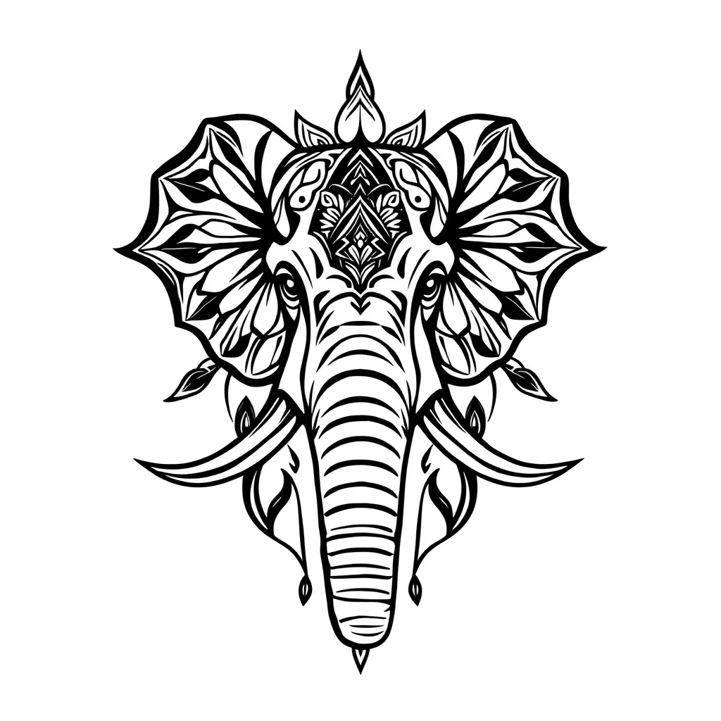 Tatouage elephant en style minimaliste