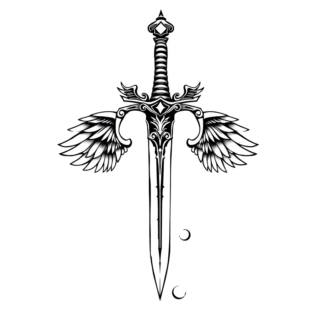 Tatouage fleche en style blackwork