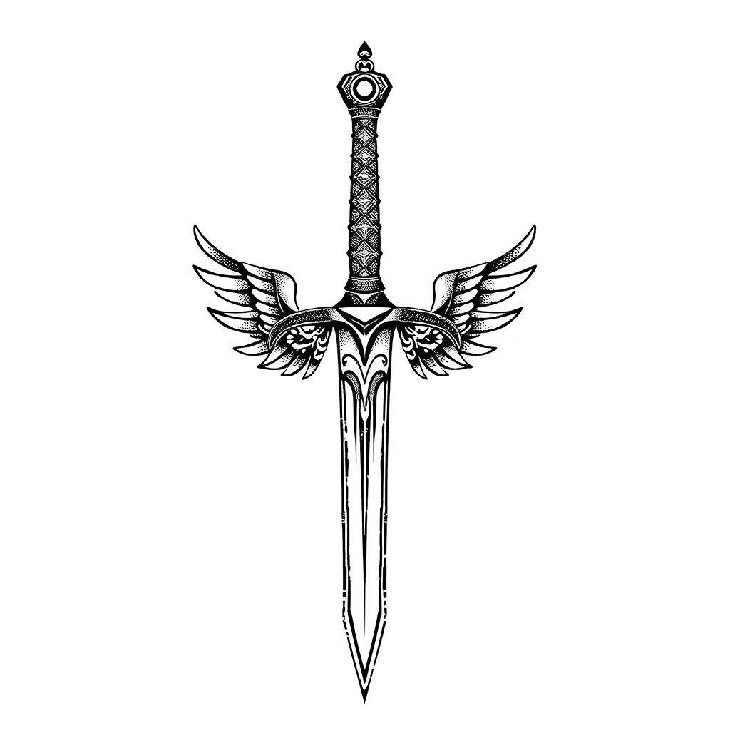 Tatouage fleche en style dotwork
