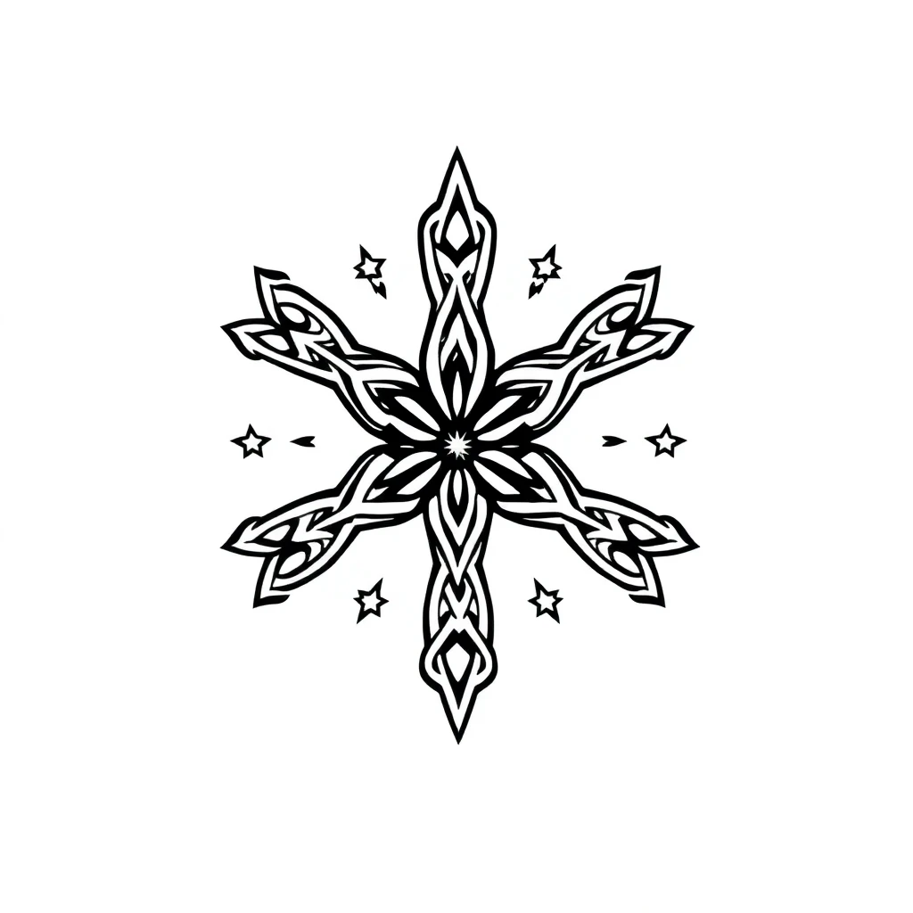 Tatouage étoile en style celtique, design généré par IA