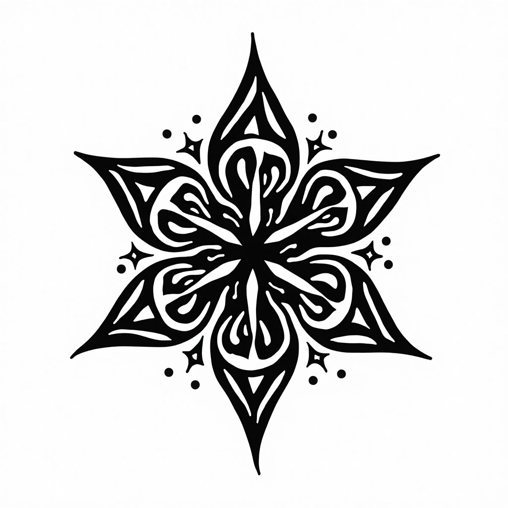 Tatouage étoile en style maori, design généré par IA
