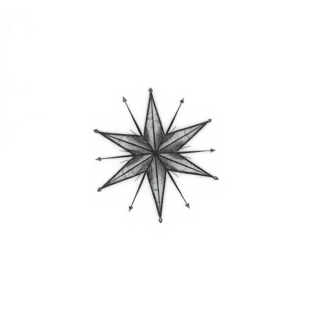 Tatouage étoile en style micro-réalisme, design généré par IA
