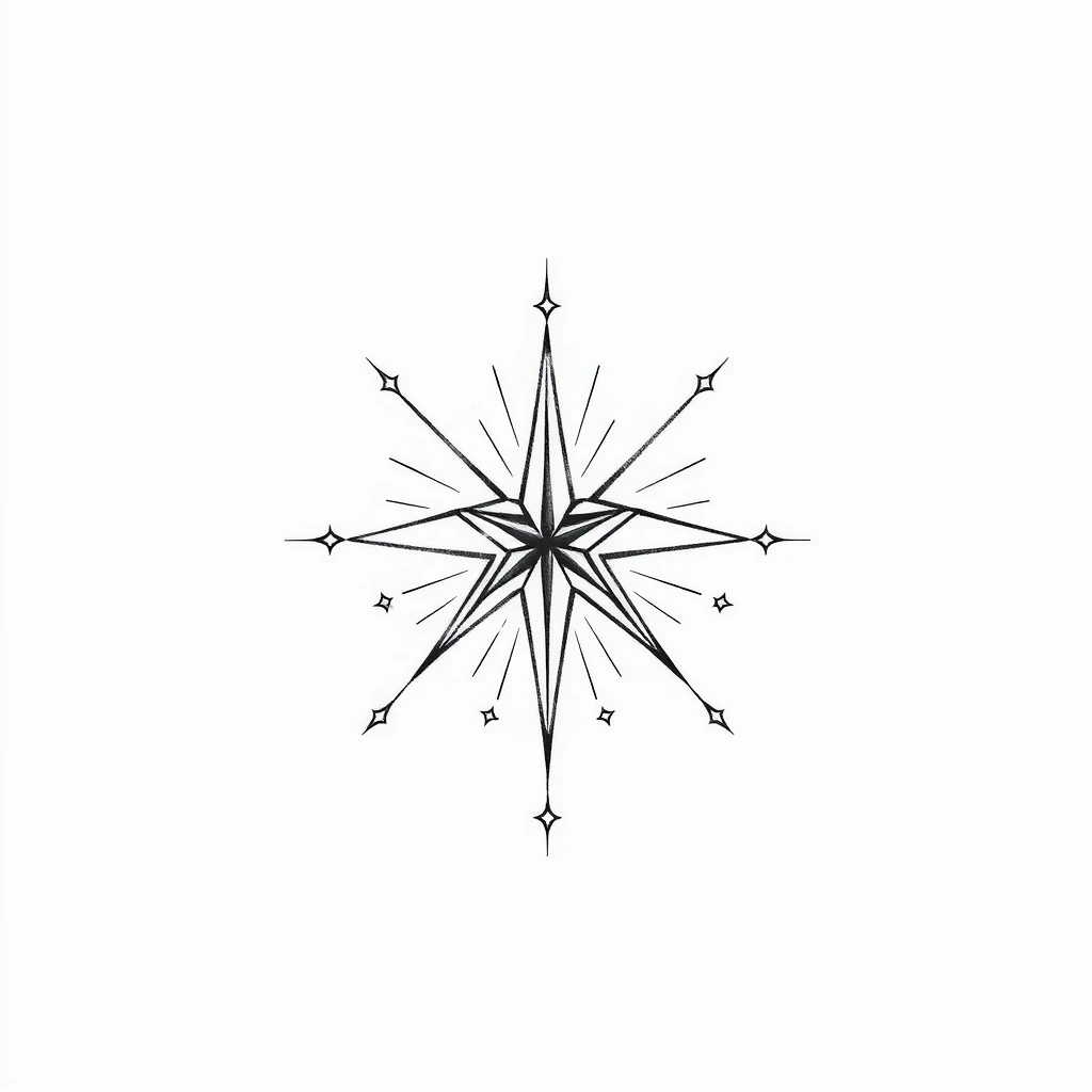 Tatouage etoile en style minimaliste