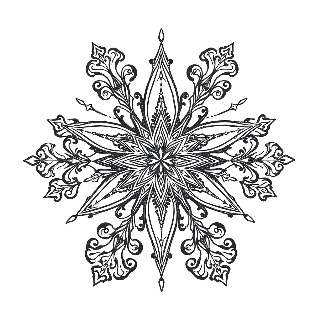 Tatouage étoile en style ornemental, design généré par IA