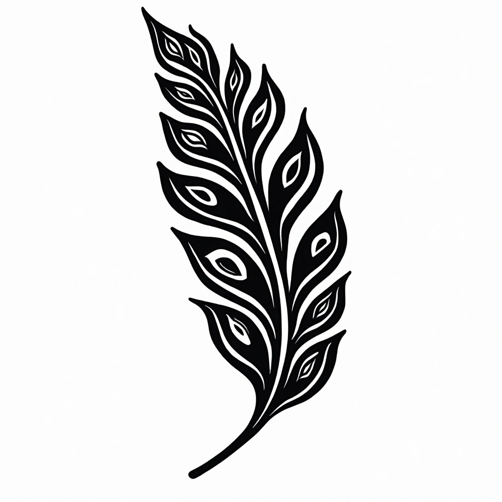 Tatouage feuille en style maori, design généré par IA