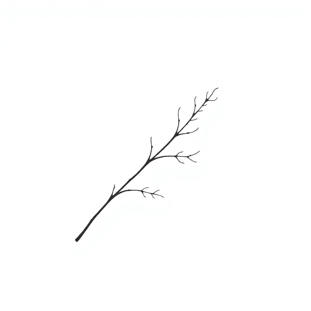 Tatouage feuille en style minimaliste