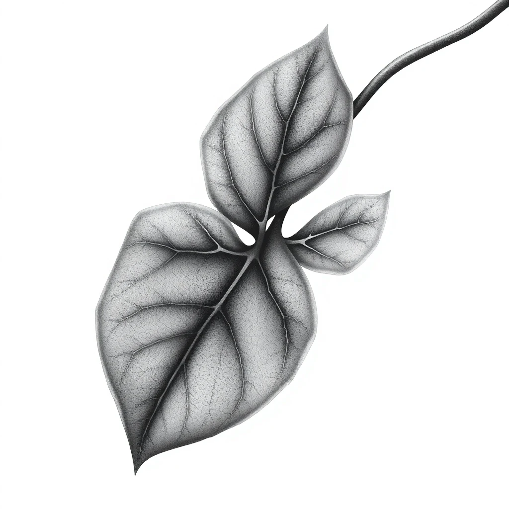 Tatouage feuille en style réaliste, design généré par IA