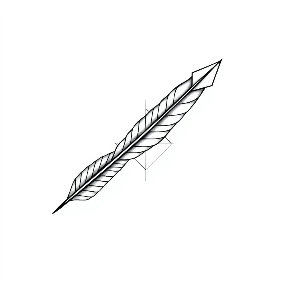 Tatouage fleche en style géométrique, design généré avec Tatua