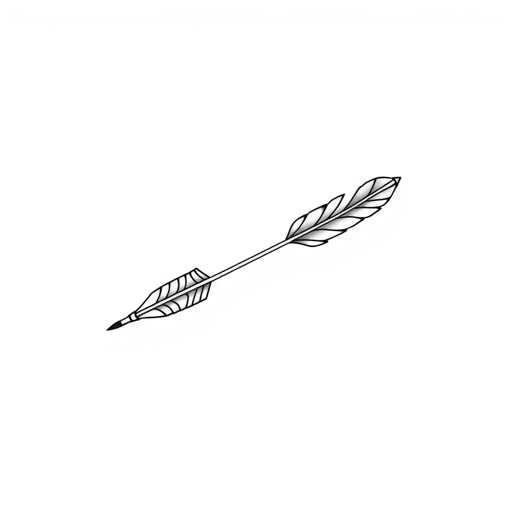 Tatouage fleche en style minimaliste, design généré avec Tatua