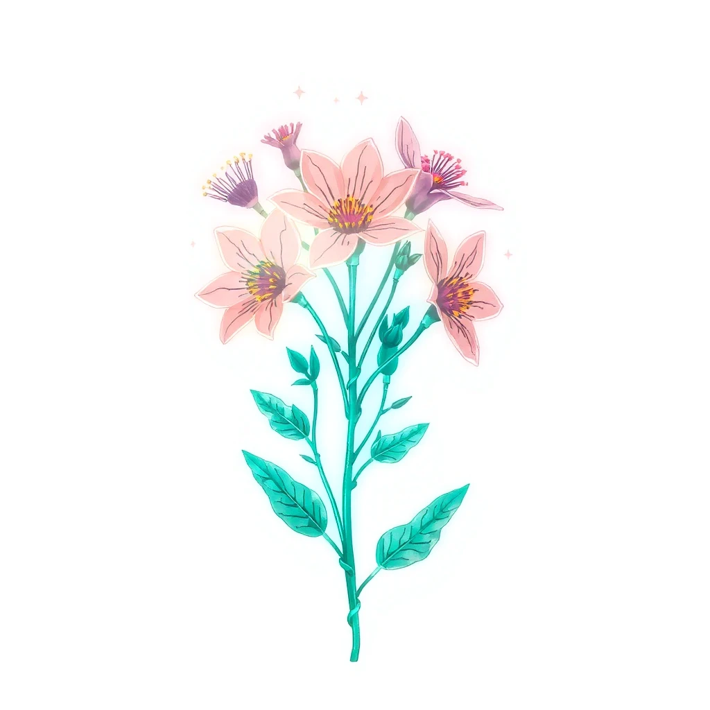 Tatouage fleur en style cyberpunk, design généré par IA