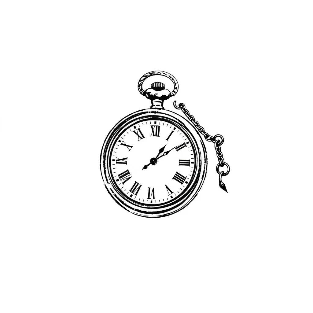 Tatouage horloge en style minimaliste