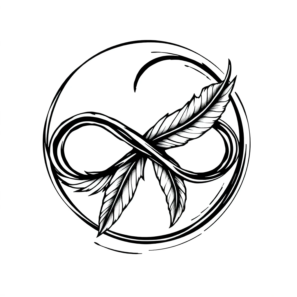 Tatouage symbole infini en style abstrait, design généré par IA