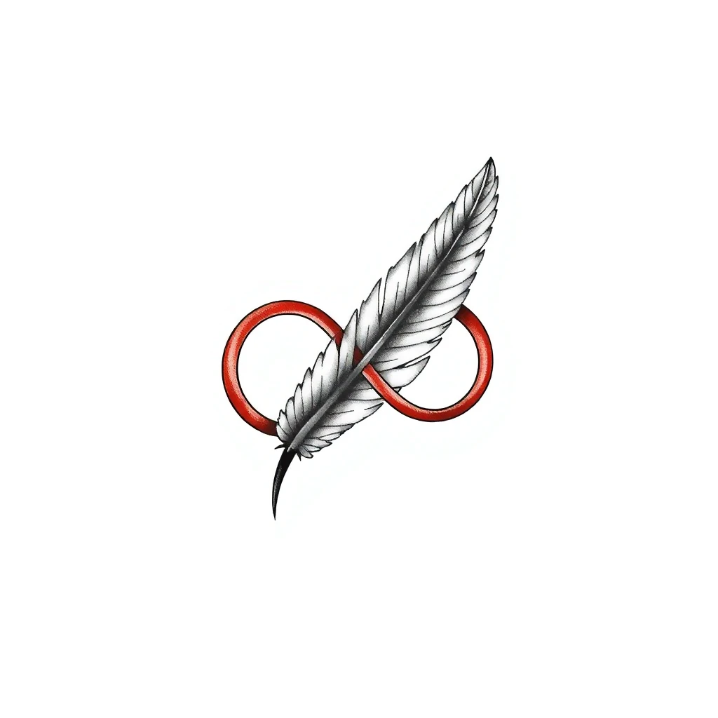 Tatouage symbole infini en style anime, design généré par IA
