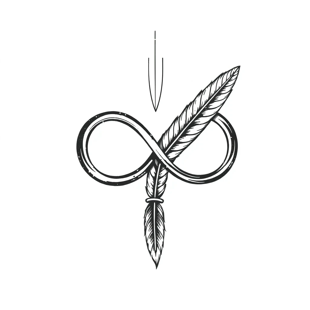 Tatouage infini en style blackwork