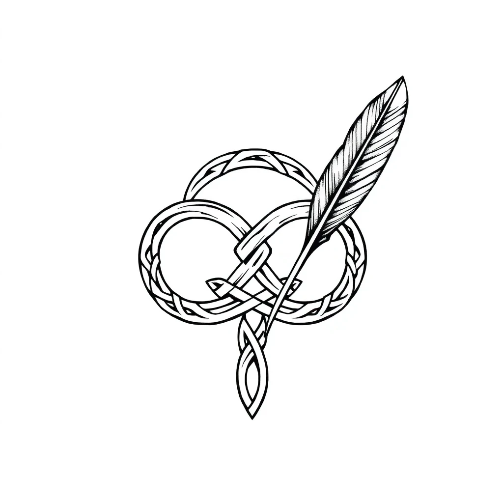 Tatouage symbole infini en style celtique, design généré par IA