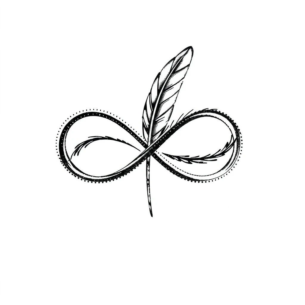 Tatouage infini en style dotwork