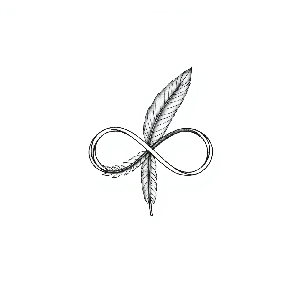 Tatouage symbole infini en style fineline, design généré par IA