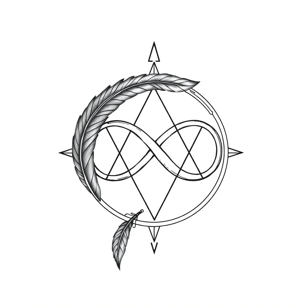 Tatouage infini en style géométrique