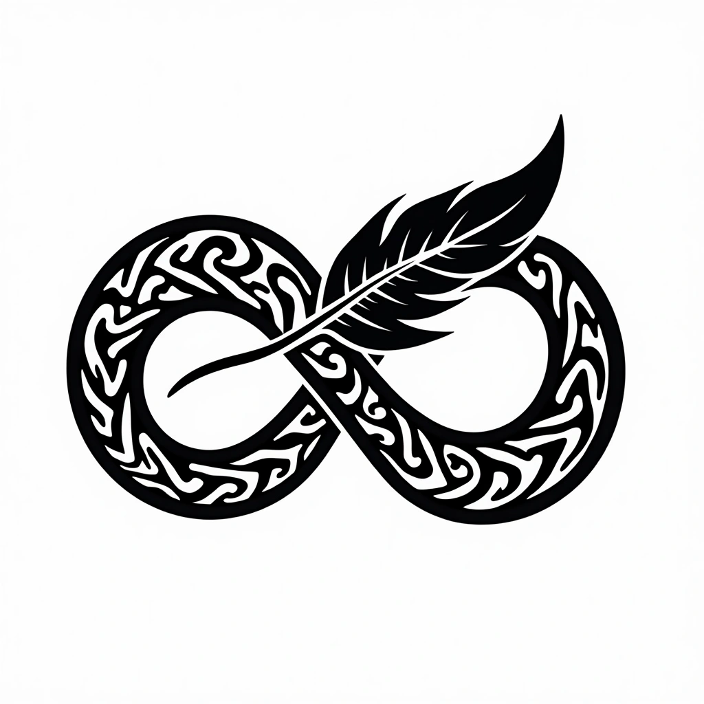 Tatouage symbole infini en style maori, design généré par IA