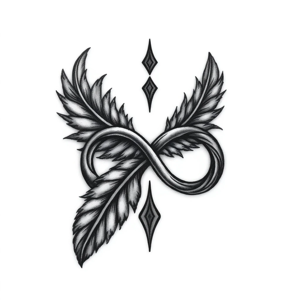 Tatouage symbole infini en style micro-réalisme, design généré par IA