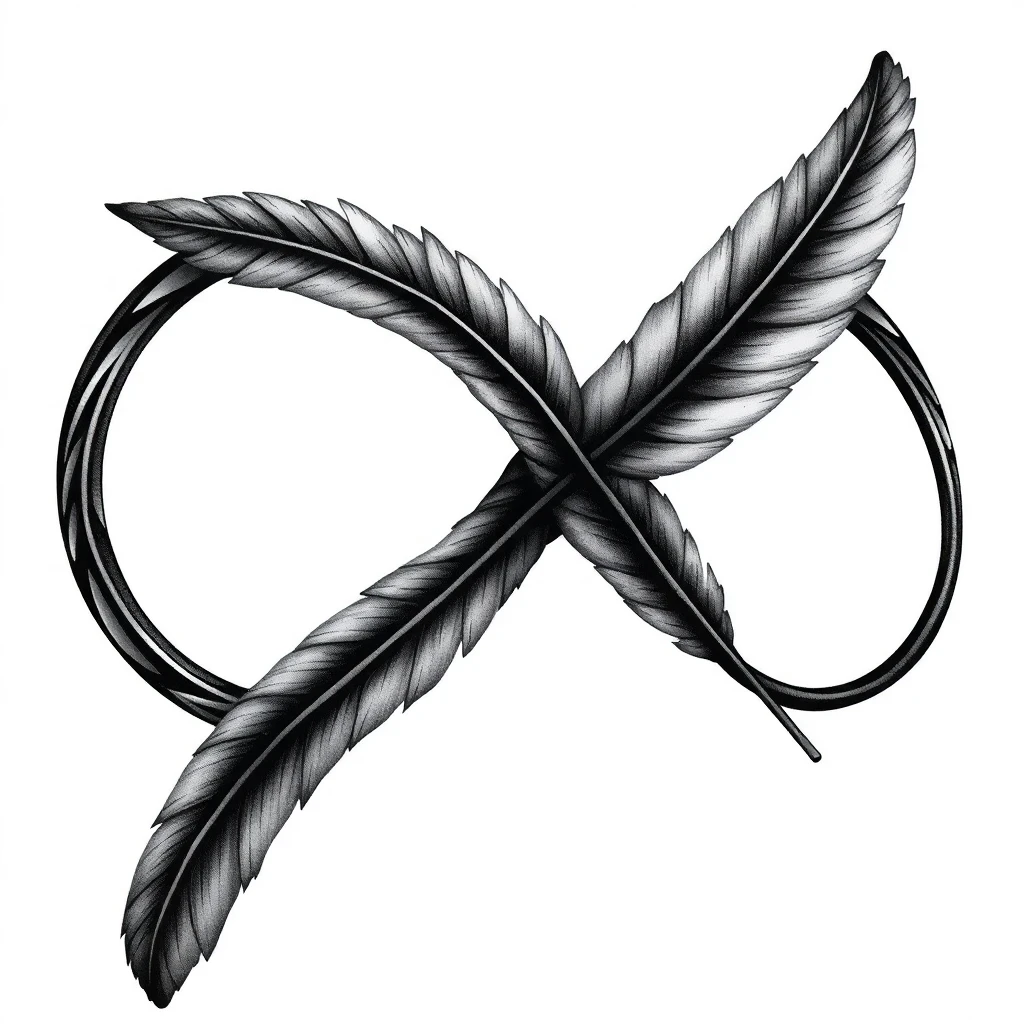 Tatouage symbole infini en style réaliste, design généré par IA