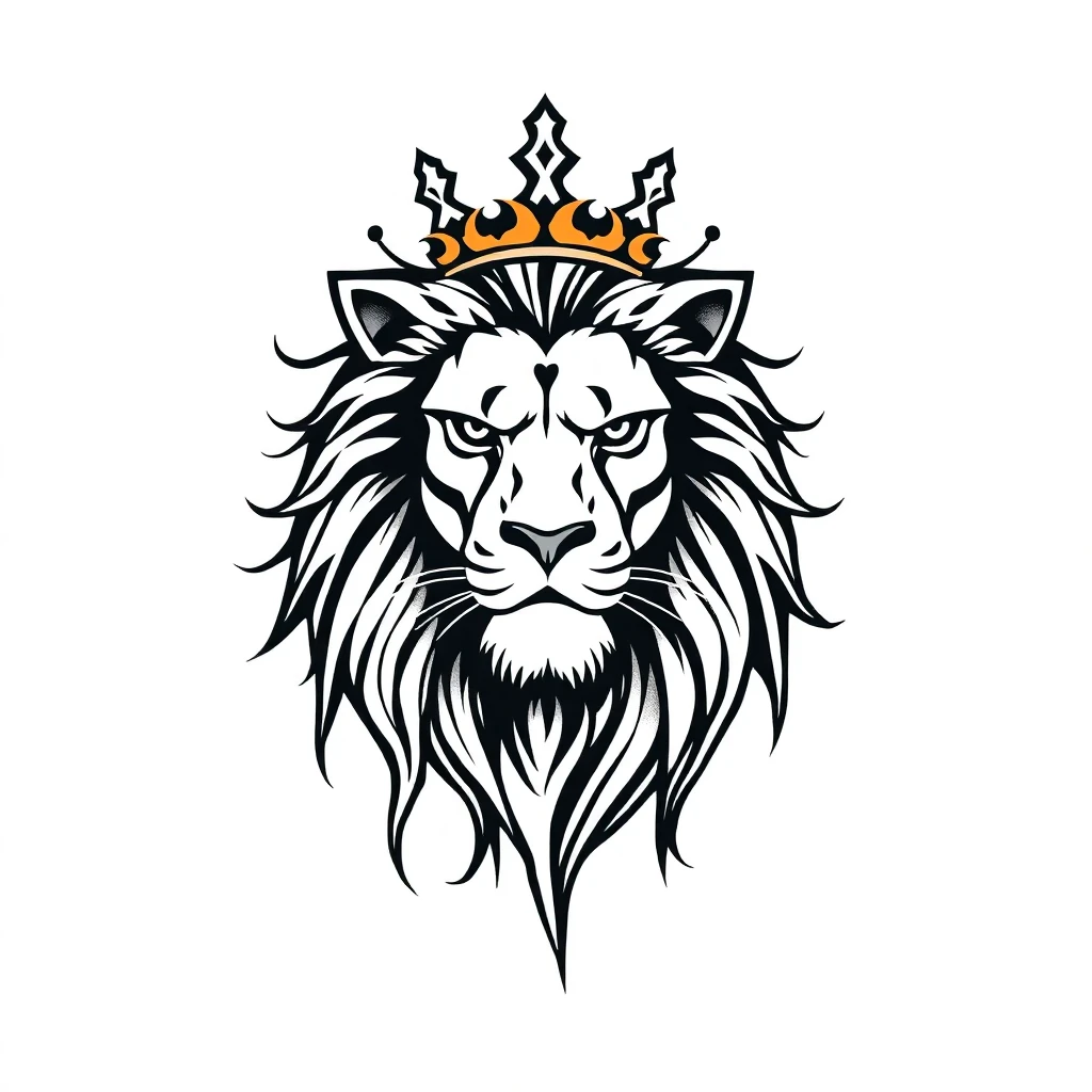 Tatouage lion en style abstrait, design généré par IA