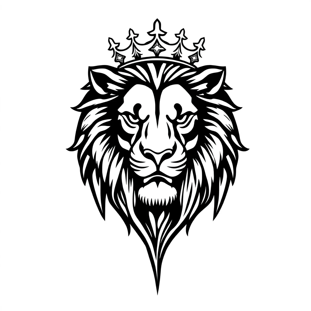 Idée de tatouage lion en blackwork pour le biceps